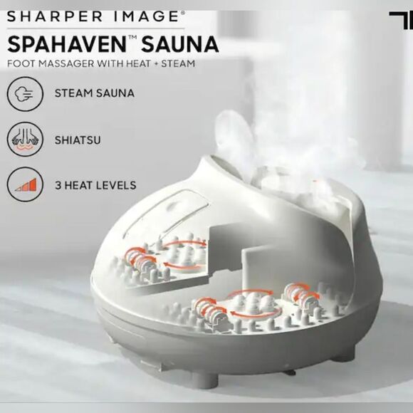 Sharper Image Spahaven Sauna Foot Massager With Heat And Steam Automatic Timers - Picture 1 of 8